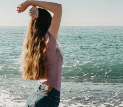 a happy lady with letting go