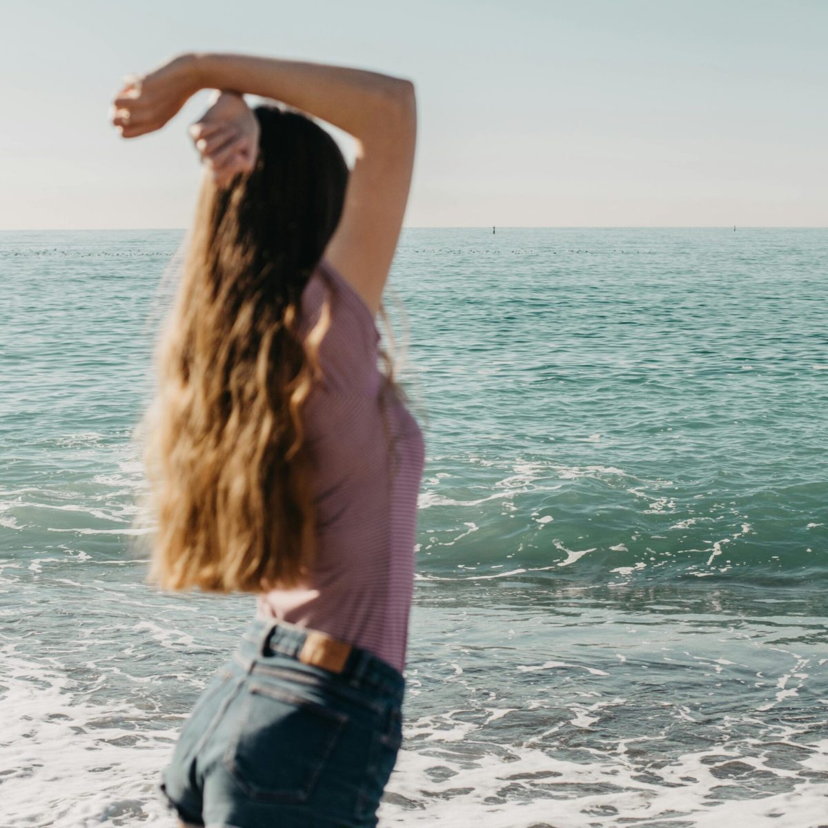 a happy lady with letting go